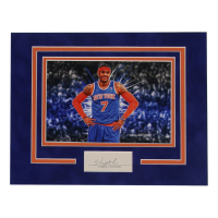 Carmelo Anthony Signed Knicks Custom Matted Cut Display (ACOA) at PristineAuction.com