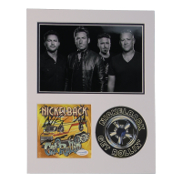 Chad Kroeger, Daniel Adair, Mike Kroeger & Ryan Peake Signed Nickelback "Get Rollin'" Custom Matted CD Insert Display With Disc (AutographCOA) at PristineAuction.com