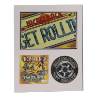Chad Kroeger, Daniel Adair, Mike Kroeger & Ryan Peake Signed Nickelback "Get Rollin'" Custom Matted CD Insert Display With Disc (AutographCOA) at PristineAuction.com