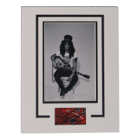 Slash Signed Custom Matted Cut Display (ACOA) at PristineAuction.com