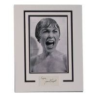 Janet Leigh Signed "Psycho" Custom Matted Cut Display Inscribed "Enjoy!"  (ACOA) at PristineAuction.com