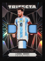 Lionel Messi 2024-25 Panini Obsidian Trifecta Material #11 #068/199 at PristineAuction.com