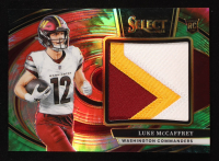 Luke McCaffrey 2024 Select Jumbo Rookie Swatch Prizm Tie Dye #27 #14/25 RC at PristineAuction.com