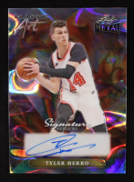 Tyler Herro 2024 Leaf Metal Classic Art Signature Series Silver Lava #CATH2 #1/1 at PristineAuction.com
