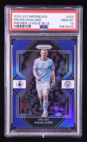 Erling Haaland 2022-23 Panini Chronicles English Premier League Blue #223 Prizm #26/49 (PSA 10) at PristineAuction.com