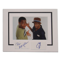 Malcolm-Jamal Warner & Eddie Griffin Signed "Malcolm & Eddie" Custom Matted Cuts Display with Inscription (ACOA) at PristineAuction.com