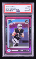 Brock Bowers 2024 Donruss Optic Rated Rookies Preview Pink #394 RC (PSA 10) at PristineAuction.com