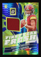 Jayden Daniels 2024 Donruss Optic First Year Fresh Jerseys Blue Hyper #17 RC at PristineAuction.com