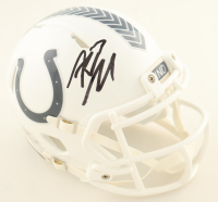 Riley Leonard Signed Colts Salute To Service Alternate Speed Mini Helmet (JSA) at PristineAuction.com