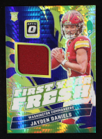 Jayden Daniels 2024 Donruss Optic First Year Fresh Jerseys Blue Hyper #17 RC at PristineAuction.com