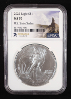 2022 American Silver Eagle - Nebraska U.S. State Series (NGC MS70) at PristineAuction.com
