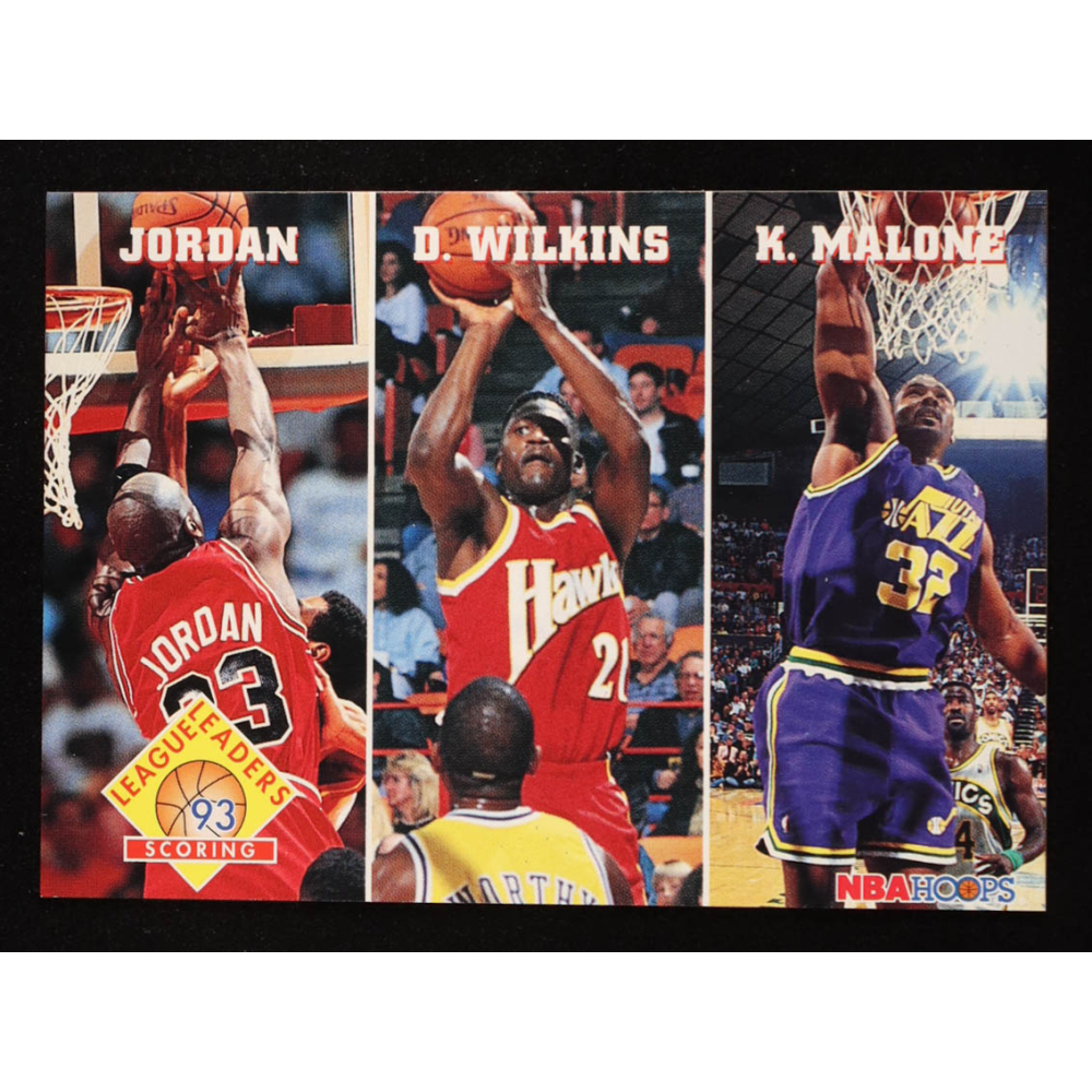 Michael Jordan / Dominique Wilkins / Karl Malone 1993-94 Hoops #283 LL at PristineAuction.com