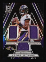 Lamar Jackson 2024 Panini Spectra Triple Threats Materials #23 #76/99 at PristineAuction.com