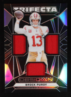 Brock Purdy 2024 Panini Obsidian Trifecta Swatches #17 at PristineAuction.com