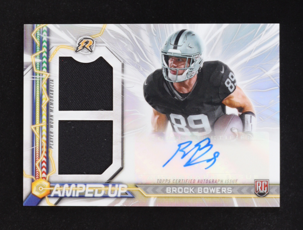 Brock Bowers 2024 Topps Resurgence Amped Up Rookie Patch Autographs #AUBB RC