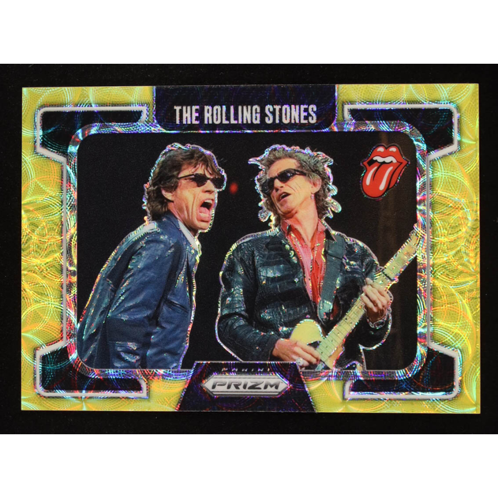 The Rolling Stones 2025 Panini Prizm The Rolling Stones Prizms Yellow Scope #95 #118/199 at PristineAuction.com