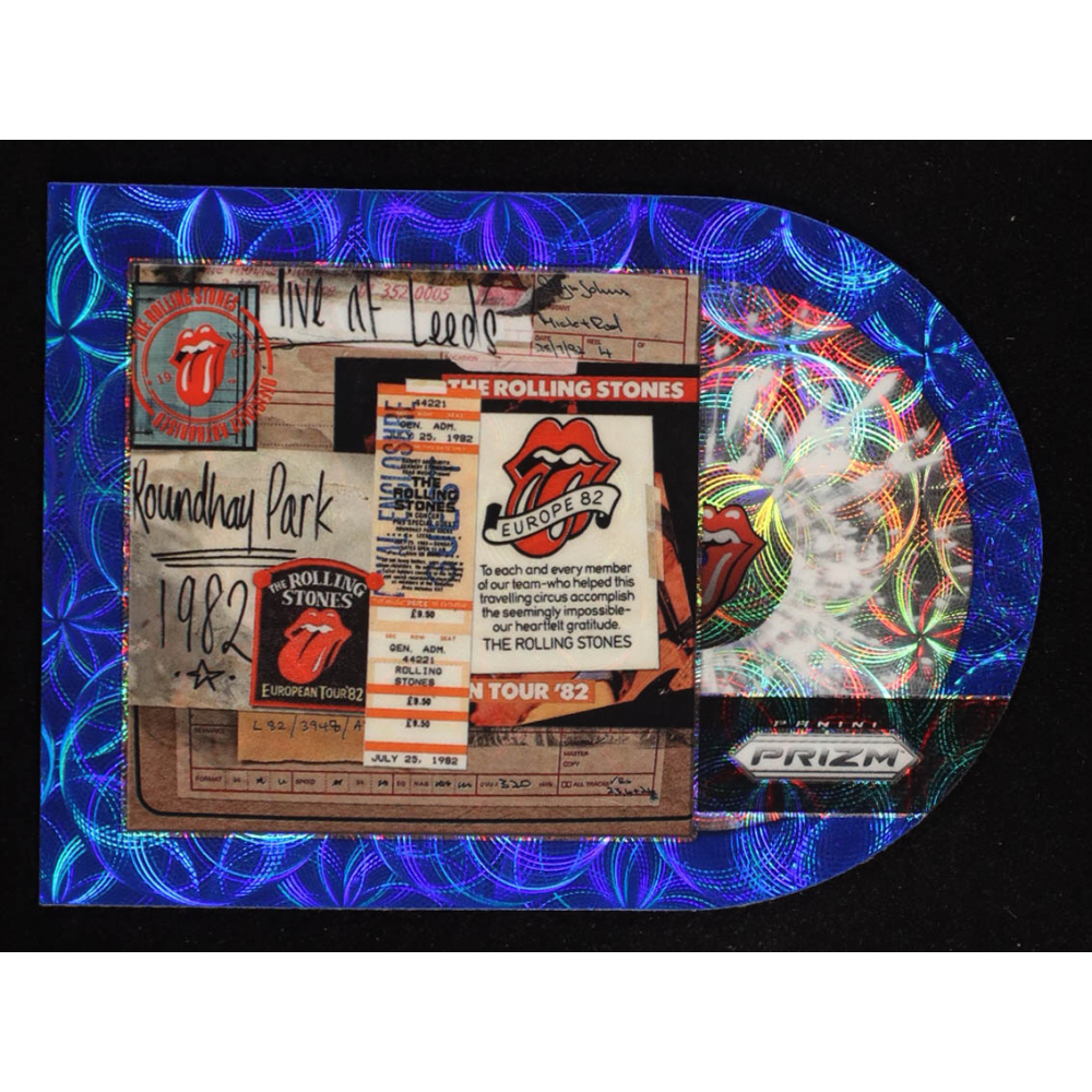 The Rolling Stones Live at Leeds 2025 Panini Prizm The Rolling Stones Albums Die-Cuts Prizms Blue Scope #46 #57/75 at PristineAuction.com