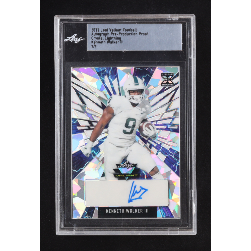 Kenneth Walker III 2022 Leaf Valiant Crystal Lightning Autographs #1/1 RC at PristineAuction.com