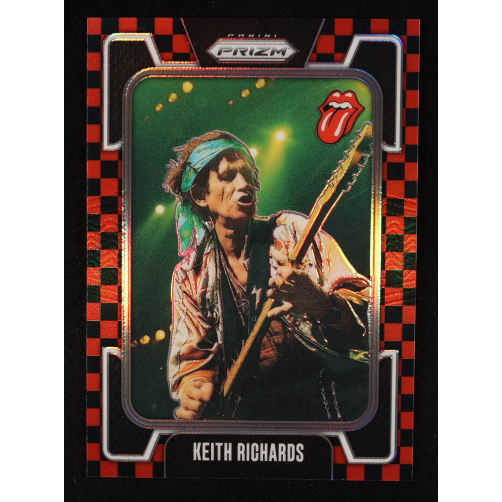 Keith Richards 2025 Panini Prizm The Rolling Stones Prizms Black and Red Checker #32 #110/179 at PristineAuction.com