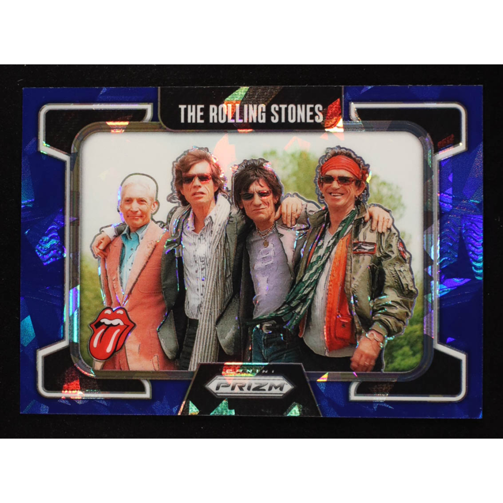 The Rolling Stones 2025 Panini Prizm The Rolling Stones Prizms Blue Ice #93 #47/75 at PristineAuction.com