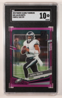 Jalen Hurts 2023 Clearly Donruss Purple #40 #183/199 (SGC 10) at PristineAuction.com