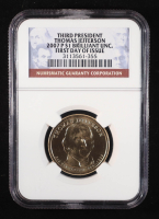 2007-P U.S. Presidential $1 Coin, First Day of Issue - Thomas Jefferson 3rd President (NGC BRILLIANT UNCIRCULATED) at PristineAuction.com