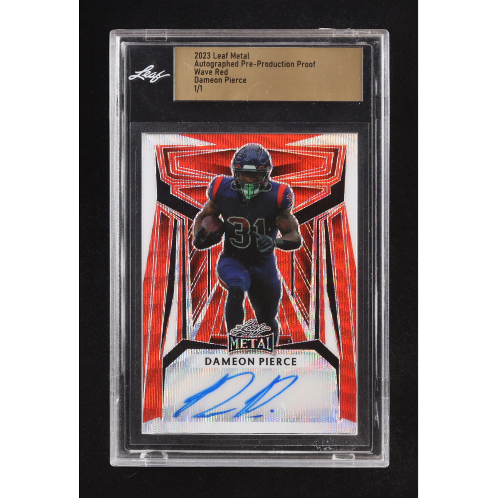 Dameon Pierce 2023 Leaf Metal Portrait Autographs Wave Red #PADP1 #1/1 RC at PristineAuction.com