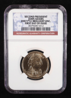 2007-P U.S. Presidential $1 Coin, First Day of Issue - John Adams 2nd President (NGC BRILLIANT UNCIRCULATED) at PristineAuction.com