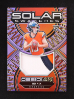 Bo Nix 2024 Panini Obsidian Solar Swatches Purple #4 RC #07/49 at PristineAuction.com