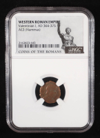 Western Roman Empire - Valentinian I, AD 364-375 AE3 (Nummus) (NGC) at PristineAuction.com