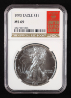 1993 American Silver Eagle - Official Red Book Label (NGC MS69) at PristineAuction.com