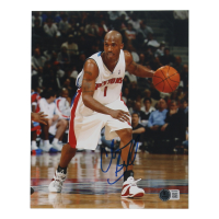 Chauncey Billups Signed Pistons 8x10 Photo (Beckett) at PristineAuction.com
