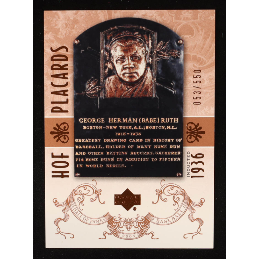 Babe Ruth 2005 Upper Deck Hall of Fame PC #86 #053/550 at PristineAuction.com