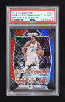 Giannis Antetokounmpo 2017-18 Panini Prizm Prizms Red White and Blue #182 (PSA 10) at PristineAuction.com