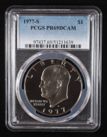 1977-S Eisenhower Silver Dollar - Deep Cameo Proof (PCGS PR69DCAM) at PristineAuction.com