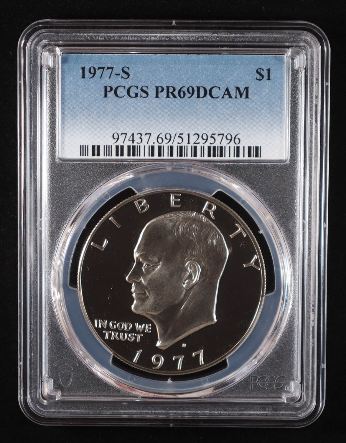 1977-S Eisenhower Silver Dollar - Deep Cameo Proof (PCGS PR69DCAM) at PristineAuction.com 1977-S Eisenhower Silver Dollar - Deep Cameo Proof (PCGS PR69DCAM) at PristineAuction.com
