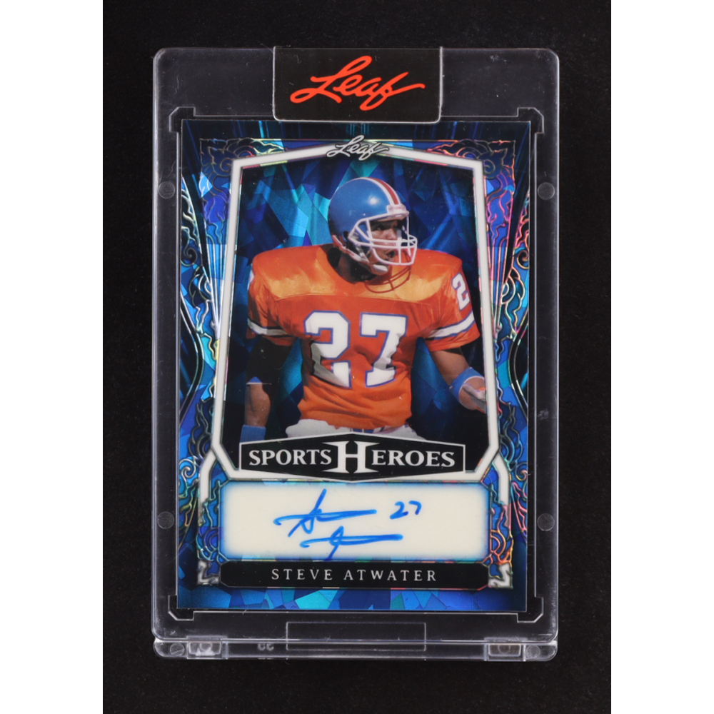 Steve Atwater 2025 Leaf Sports Heroes Blue Crystal Autographs #BSA1 #4/4 at PristineAuction.com