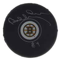 Bobby Orr Signed Bruins Logo Hockey Puck (JSA) at PristineAuction.com