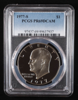 1977-S Eisenhower Silver Dollar - Deep Cameo Proof (PCGS PR69DCAM) at PristineAuction.com