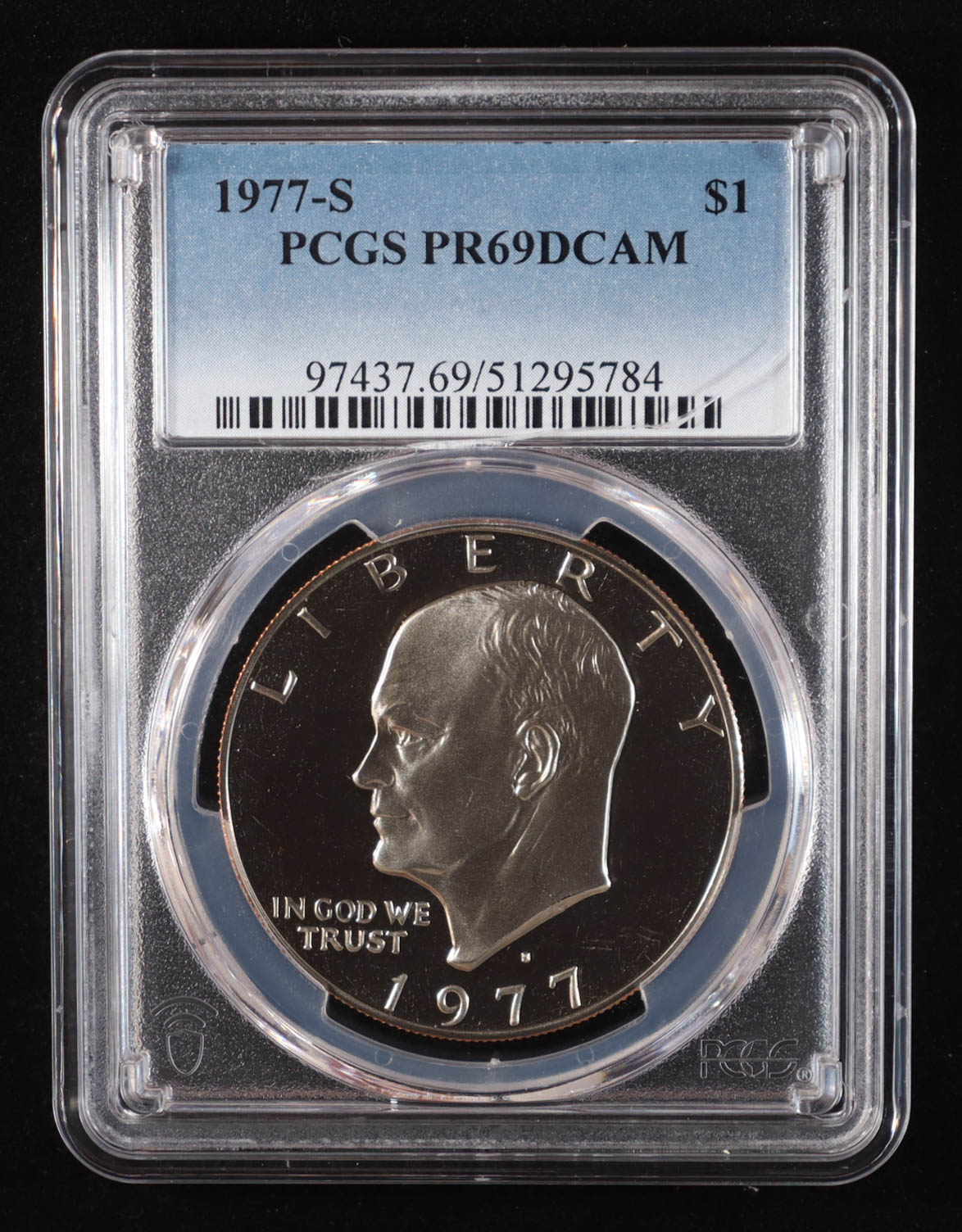 1977-S Eisenhower Silver Dollar - Deep Cameo Proof (PCGS PR69DCAM) at PristineAuction.com 1977-S Eisenhower Silver Dollar - Deep Cameo Proof (PCGS PR69DCAM) at PristineAuction.com