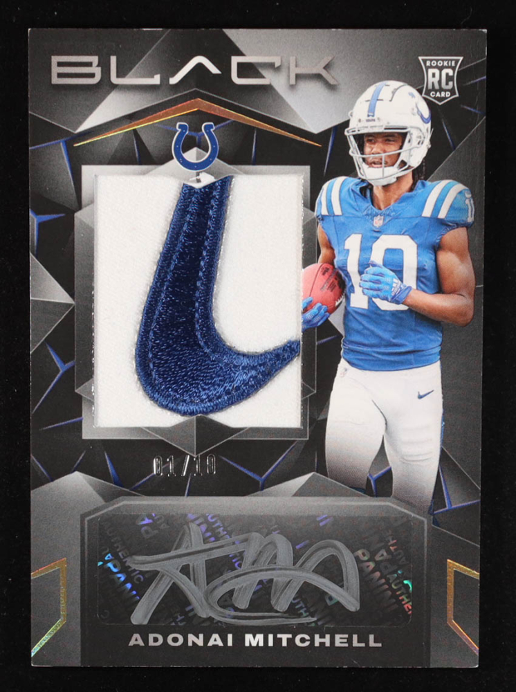 Adonai Mitchell 2024 Panini Black Gold #213 Jersey Autograph #01/10 RC