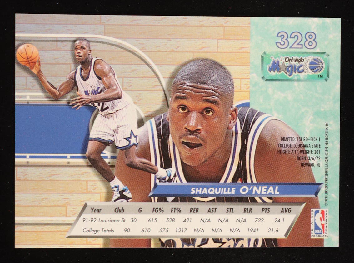 Shaquille O'Neal 1992-93 Ultra #328 RC at PristineAuction.com Shaquille O'Neal 1992-93 Ultra #328 RC at PristineAuction.com