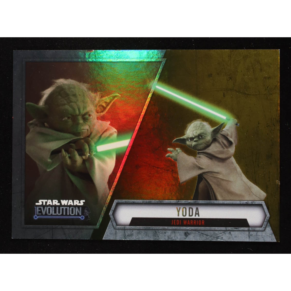 Yoda / Jedi Warrior 2016 Topps Star Wars Evolution Gold #24 #02/50 at PristineAuction.com