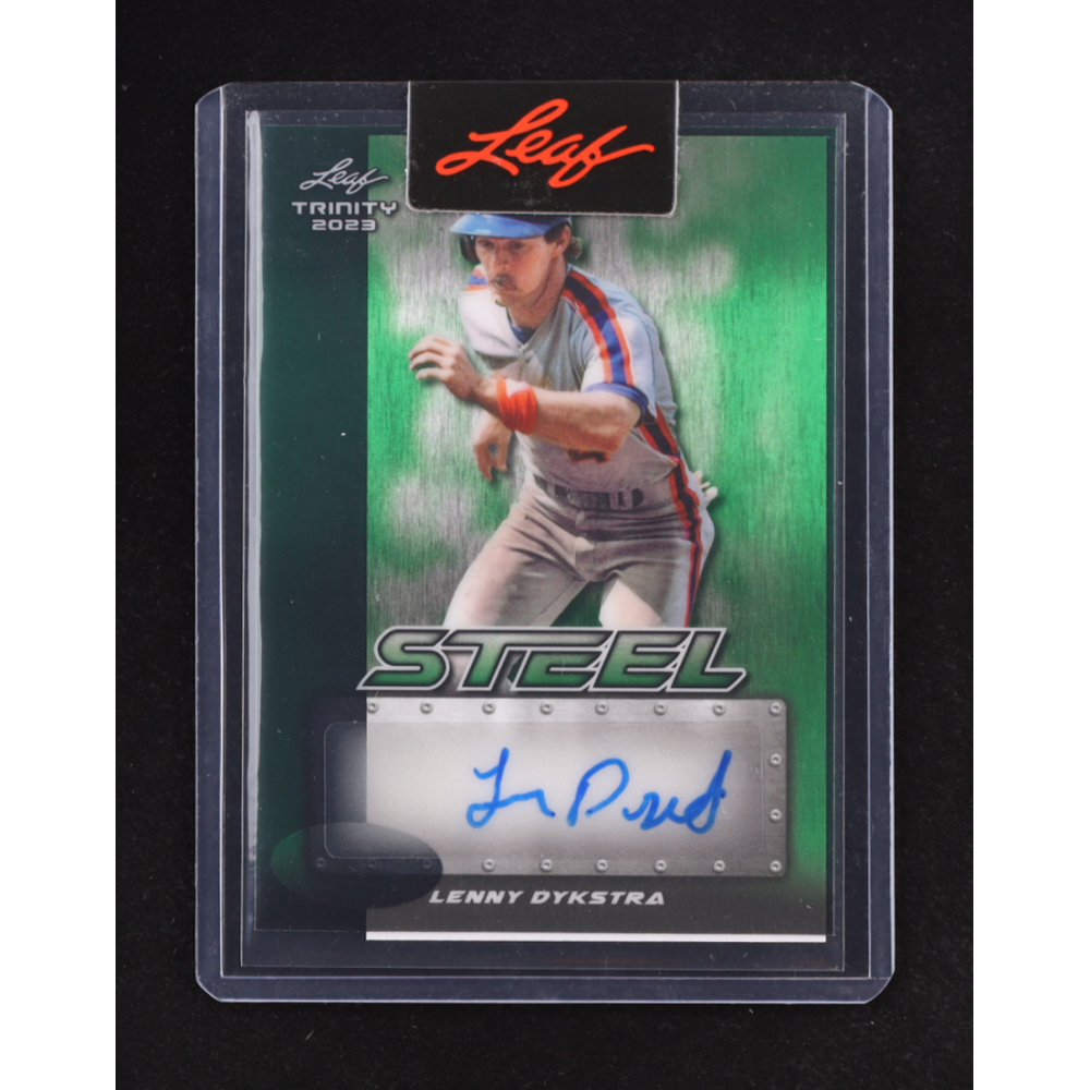 Lenny Dykstra 2023 Leaf Trinity Steel Pre Production Proof SSP Green Autograph #1/1 at PristineAuction.com