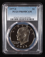 1977-S Eisenhower Silver Dollar - Deep Cameo Proof (PCGS PR69DCAM) at PristineAuction.com