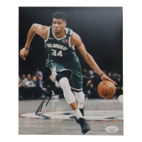 Giannis Antetokounmpo Signed Bucks 8x10 Photo (JSA) at PristineAuction.com