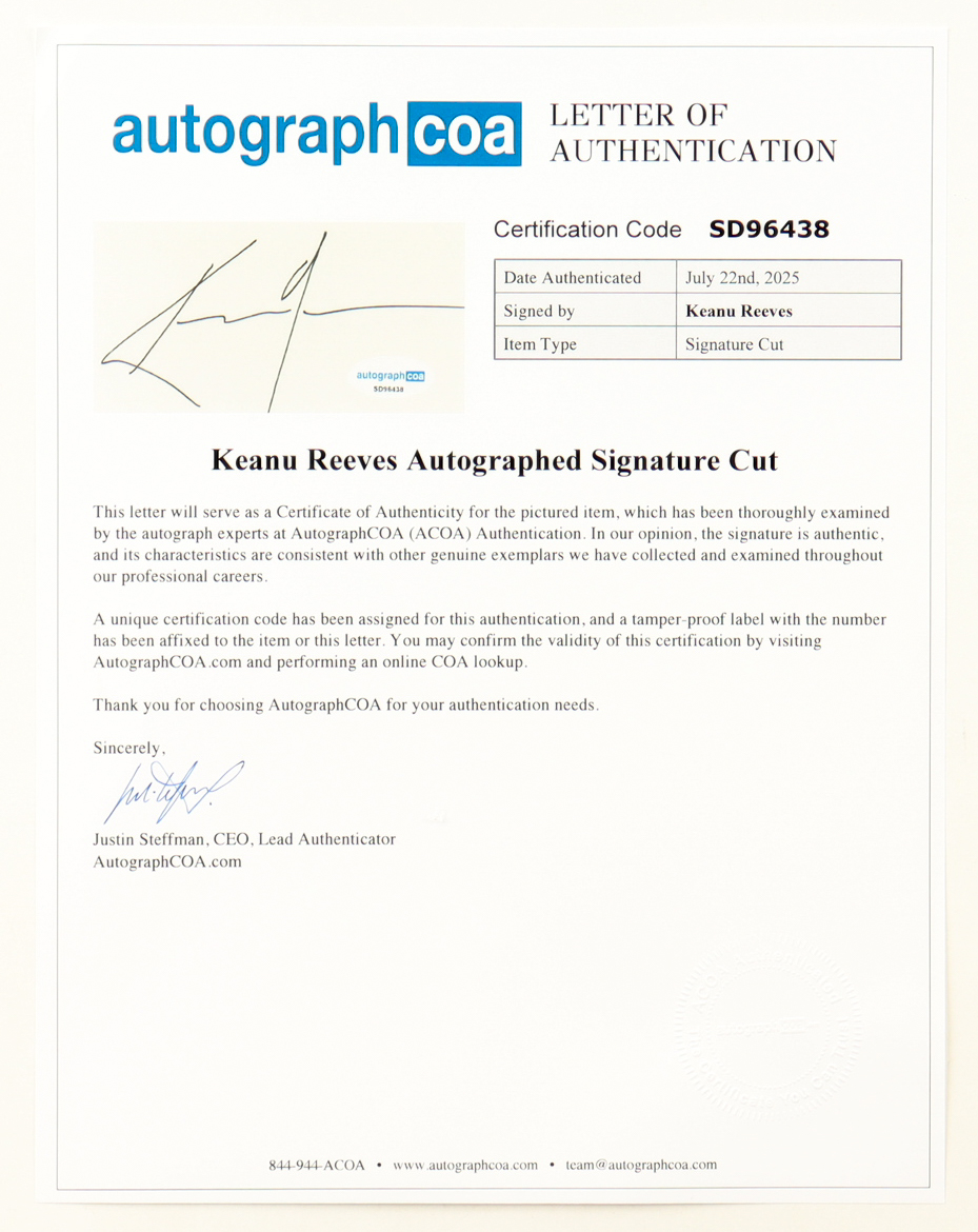 Keanu Reeves Signed Cut "John Wick" Custom Framed Photo Display (ACOA) at PristineAuction.com Keanu Reeves Signed Cut "John Wick" Custom Framed Photo Display (ACOA) at PristineAuction.com