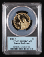 2010-S U.S. Presidential Proof $1 Coin - James Buchanan 15th President (PCGS PR69DCAM) at PristineAuction.com