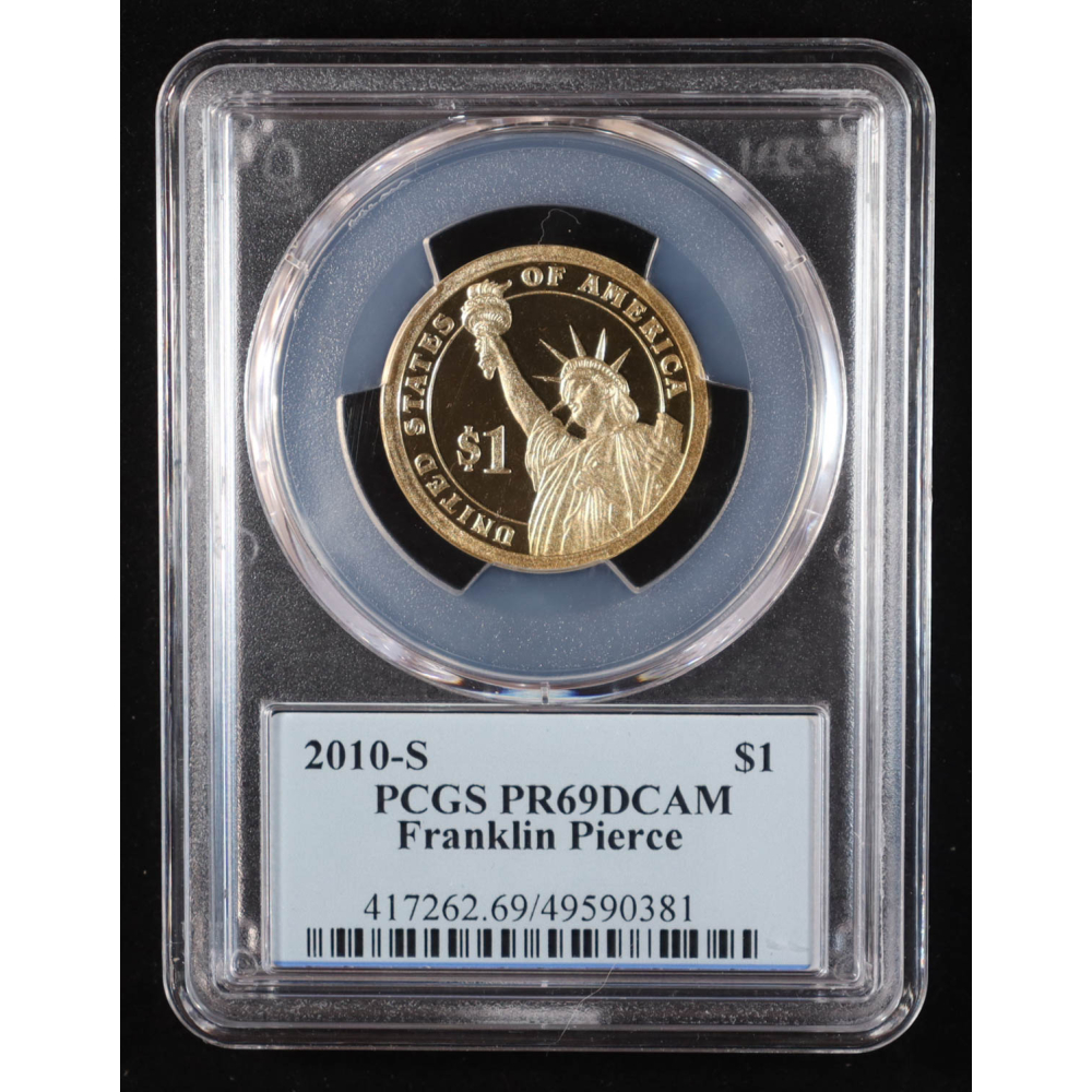 2010-S U.S. Presidential Proof $1 Coin - Franklin Pierce 14th President (PCGS PR69DCAM) at PristineAuction.com