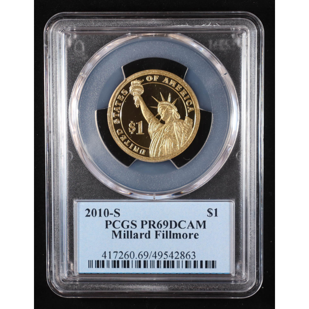 2010-S U.S. Presidential Proof $1 Coin - Millard Fillmore 13th President (PCGS PR69DCAM) at PristineAuction.com